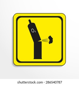 Danger sign. Oxygen. Vector icon.