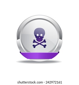 Danger Sign Purple Vector Icon Button