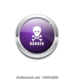 Danger Sign Purple Vector Icon Button