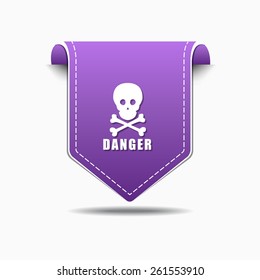 Danger Sign Purple Vector Icon Design