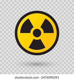 Danger sign! Radiation. Attention. Radioactive substances or ionizing radiation. Round sign, colored, yellow and black