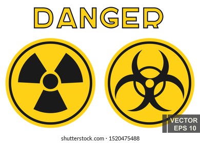 Danger sign. Radiation. Yellow. Stop. For your design.