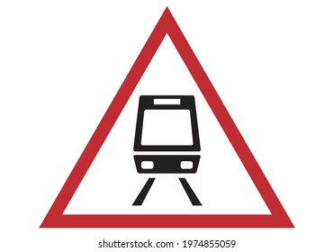 
Danger sign for railroad or train tracks