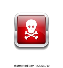 Danger Sign Red Vector Icon Button