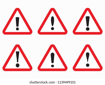 Danger sign, road red triangle danger icon