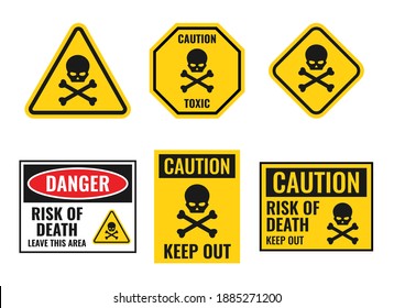 Danger Sign Scull Crossbones Warning Icons Stock Vector (royalty Free 