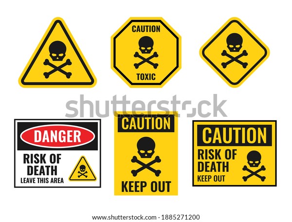 Danger Sign Scull Crossbones Warning Icons Stock Vector (Royalty Free ...