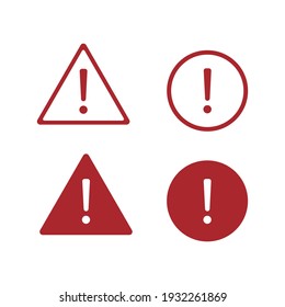 Danger sign set icon.Vector illustration isolated on white background.Eps 10.