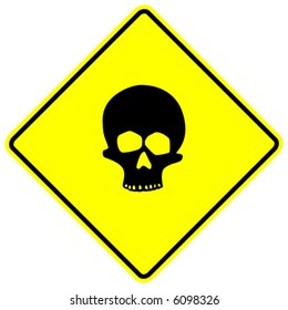 danger sign with skull