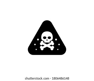 Danger sign with skull bones. Caution hazard icon. Vector on isolated white background. EPS 10