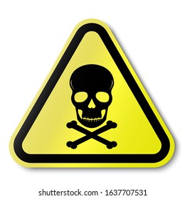 Danger sign. Skull and crossbones sign. Vector abstract illustration. Isolated.