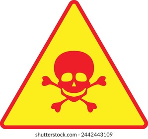 danger sign with skull vector