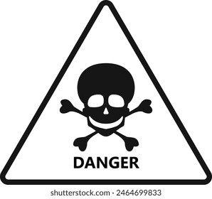 danger sign with skull vector