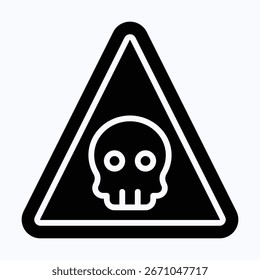 Danger Sign, Skull Sign Vector Icon, Isolated Vector Silhouette Style Icon,