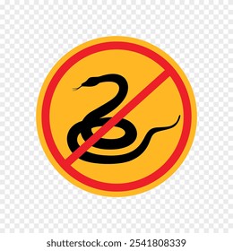 A danger sign with snakes symbol. Vector illustration on transparent background.