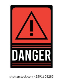 Danger Sign Sticker and Security Seal Template for Safety Precaution