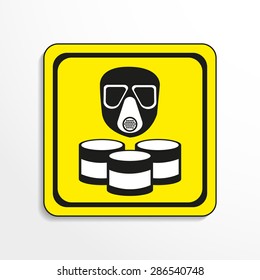 Danger sign. Toxic waste. Vector icon.