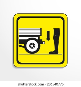 Danger sign. Transportation. Vector icon.
