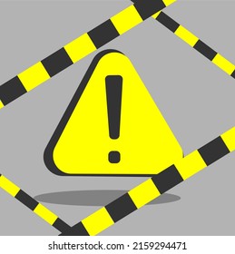 Danger sign, triangular sign signaling danger, yellow and black stripes, warning icon with exclamation. All in vector, EPS10