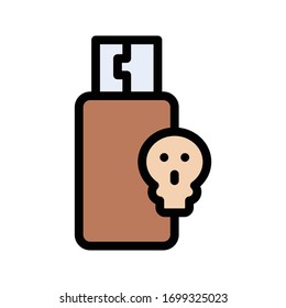 danger sign vector flat color icon 