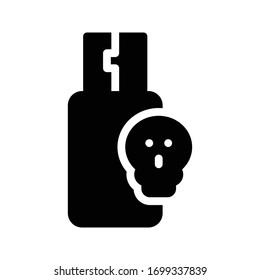 danger sign vector glyph flat icon 