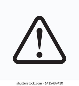 Danger sign vector icon. Attention caution illustration on white background.