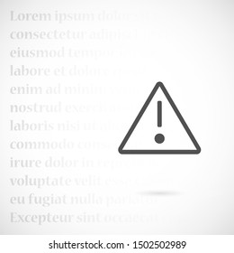 Danger sign vector icon. Attention caution illustration.Danger sign vector icon Business concept simple flat pictogram on white background.Danger sign vector icon.Danger sign vector icon  

