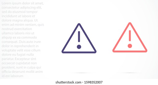 Danger sign vector icon. Attention caution illustration.Danger sign vector icon Business concept simple flat pictogram on white background.Danger sign vector icon.Danger sign vector icon  

