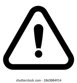 Icono del vector Signo de peligro. Atención, atención, ilustración de precaución. Pictograma plano simple aislado sobre fondo blanco.