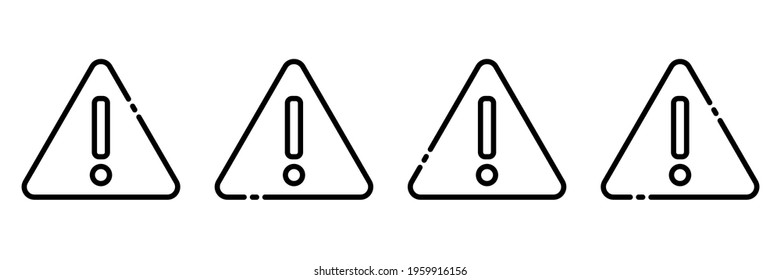 Danger sign vector icon. Attention caution illustration on white background.