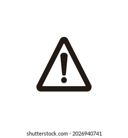 Danger sign vector icon. Attention caution illustration. Business concept simple flat pictogram on white background.