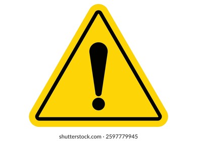 Danger sign vector icon. Attention caution illustration. Exclamation mark in triangle, circle and rombus. Alert icon. Triangle yellow caution sign icon. Vector illustrator.