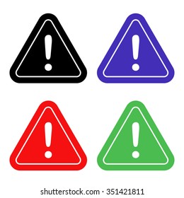 danger sign vector icon - colored set