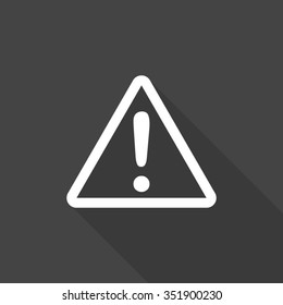danger sign vector icon with long shadow