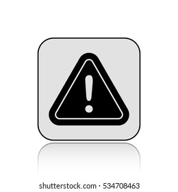 Danger sign vector icon  with long shadow