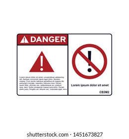 Danger sign vector template. Vector illustration