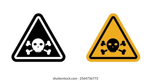 Danger sign vectors in flat syle
