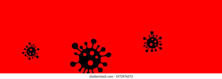 Danger Sign Vibrant Quarantine Neon Pandemic Vivid Test Illustration. Epidemic Covid-19 Creepy Science Healthcare Background. Sick Red Coronavirus Black Virus Horizontal Bright Medicine Vector.