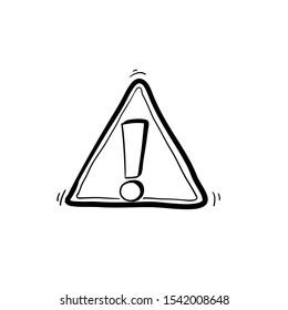 Danger sign, warning sign, attention sign, Danger warning, attention icon with handdrawn doodle style vector