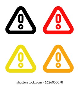 Danger sign, warning sign, attention sign. Danger warning attention icon.
