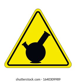 Danger sign, warning sign, attention sign. Warning icon warning about marijuana smoking