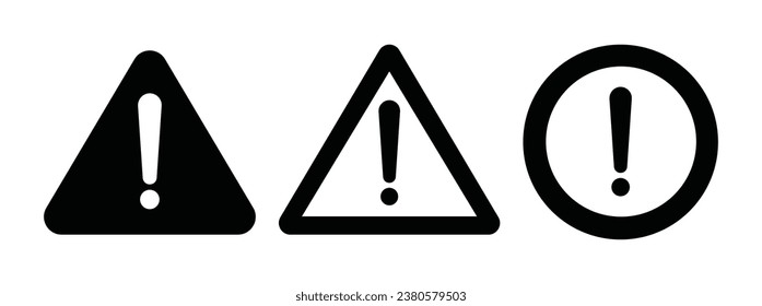 Signo de peligro, signo de advertencia, signo de atención. Icono de atención de aviso de peligro aislado en fondo blanco