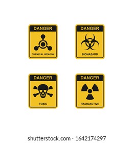 Danger sign, warning sign , high voltage, toxic, radiation, vector icon Illustration