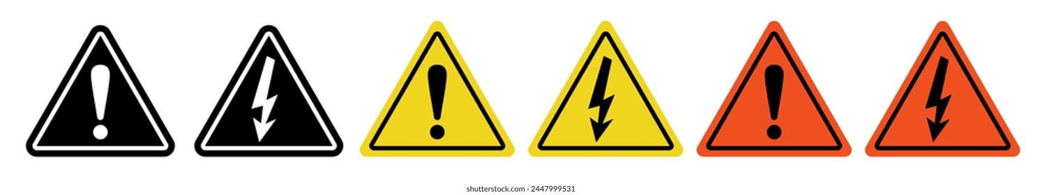 Danger sign. Warning symbols set.Attention icon set. Vector