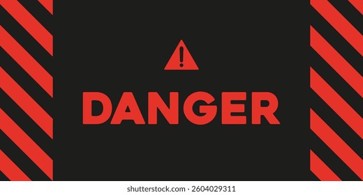 Danger signal between sloping lanes, with an exclamation mark in a triangle