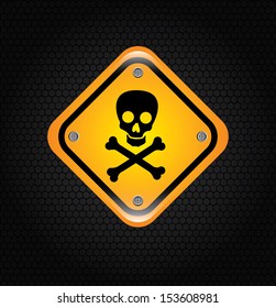 danger signal over  black background vector illustration