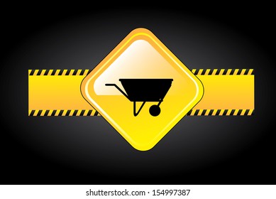 danger signal over black background  vector illustration