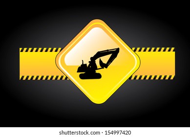 danger signal over black background  vector illustration