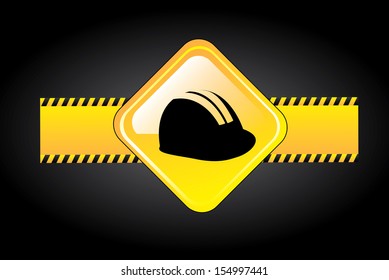 danger signal over black background  vector illustration
