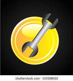 danger signal over black background  vector illustration